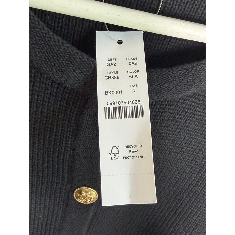 J. Crew Emilie Long Sleeve Button Front Knit Cardigan Sweater Black Womens S NWT - Picture 10 of 12
